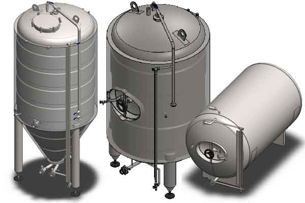 Secondary fermentation tanks