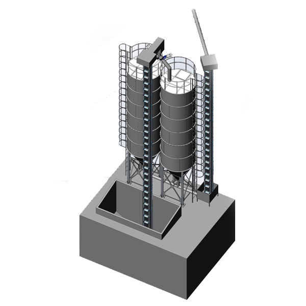 MSS-2 × 40 Malt geymsla silo 2x40m3